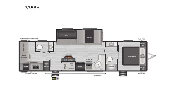 Representative floor plan provided by a trusted RVshare partner.