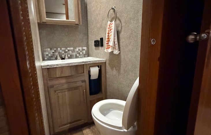 Half bathroom in bunk house.