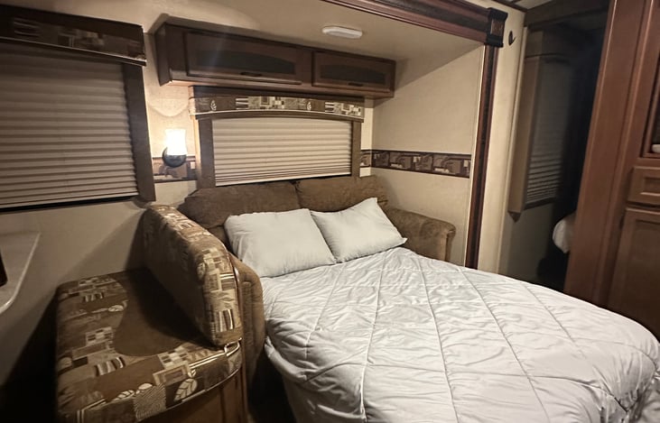 Love seat converted to bed for 2