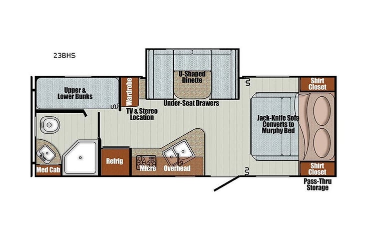 Representative floor plan provided by a trusted RVshare partner.