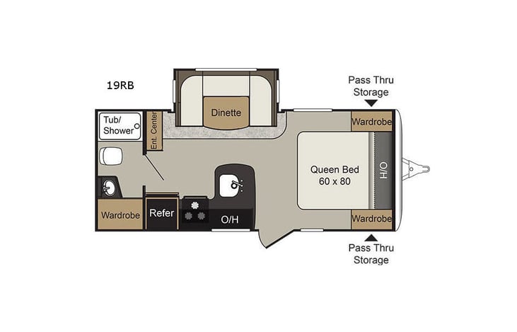 Representative floor plan provided by a trusted RVshare partner.