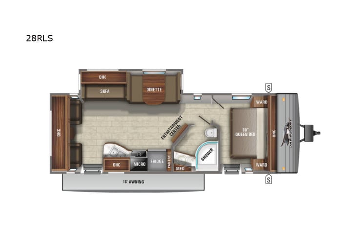 Representative floor plan provided by a trusted RVshare partner.