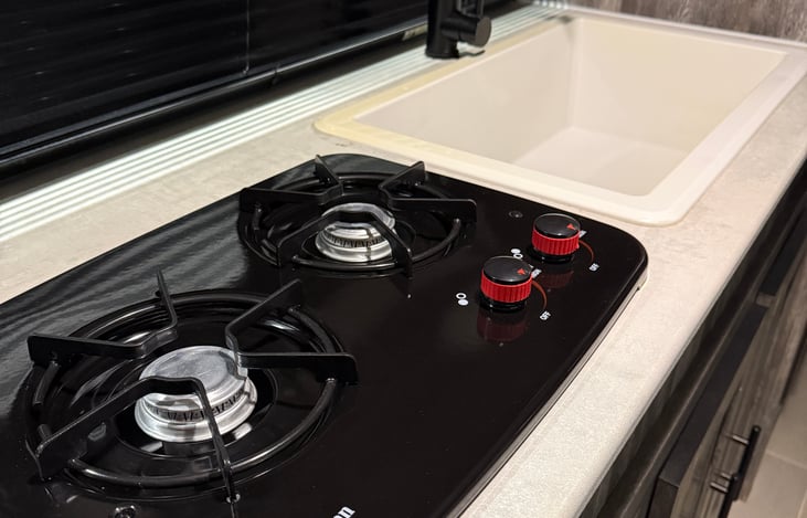 Two burner stove (no oven).