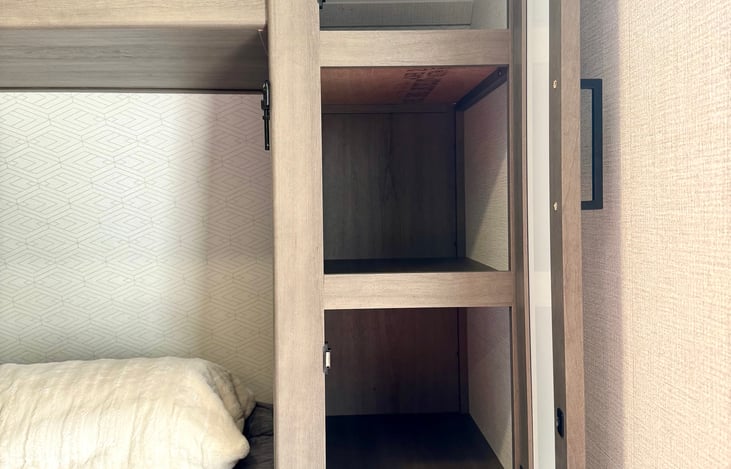 A ton of cabinet/ storage space inside of the camper.