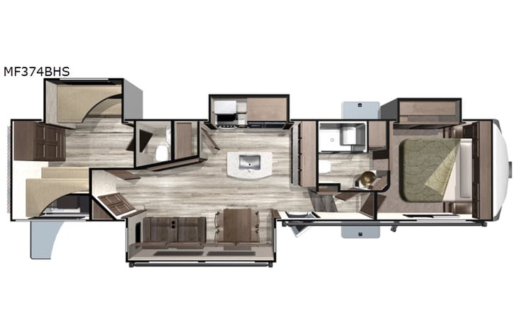 Representative floor plan provided by a trusted RVshare partner.