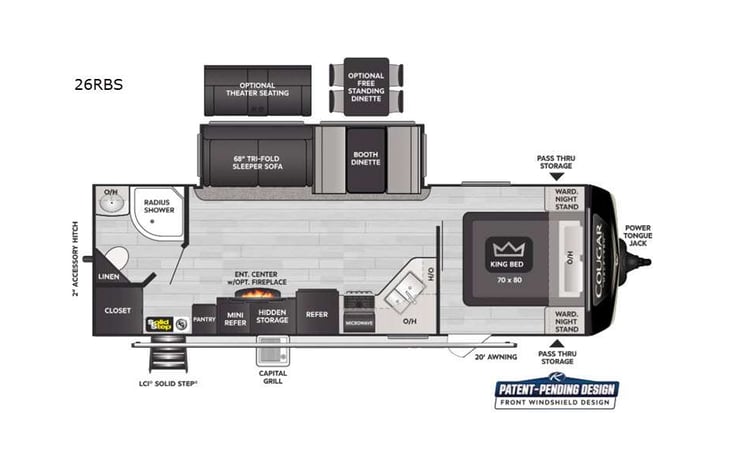 Representative floor plan provided by a trusted RVshare partner.
