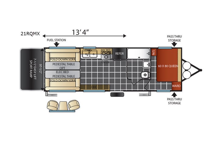 Representative floor plan provided by a trusted RVshare partner.