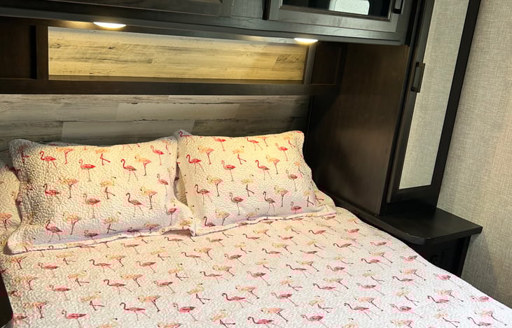 Private Bedroom with queen bed includes tons of storage with drawers and closets.  Outdoor entrance for additional privacy.