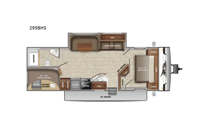 Representative floor plan provided by a trusted RVshare partner.