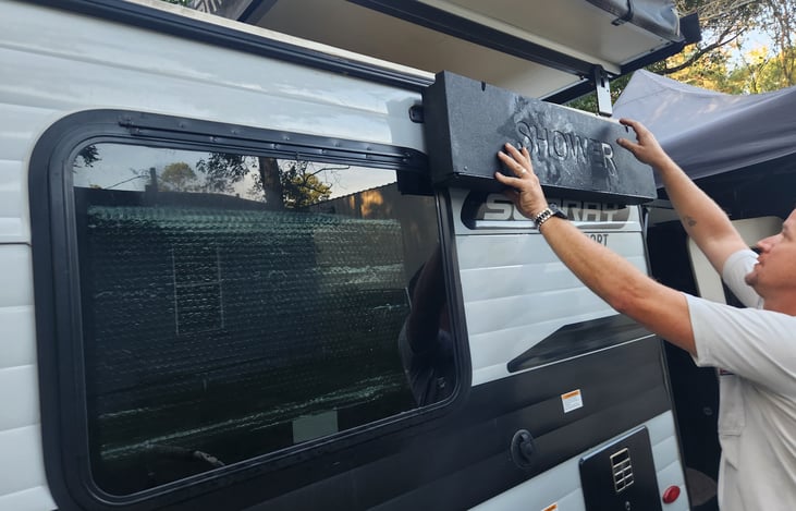 Outdoor shower attachment