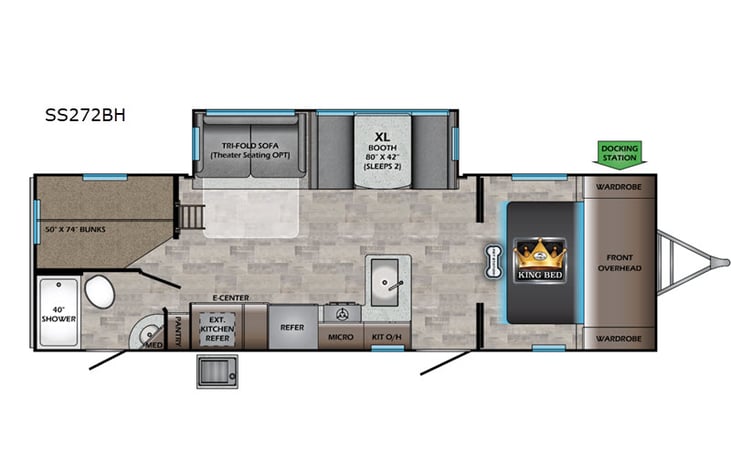 Representative floor plan provided by a trusted RVshare partner.