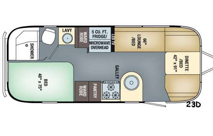 Representative floor plan provided by a trusted RVshare partner.