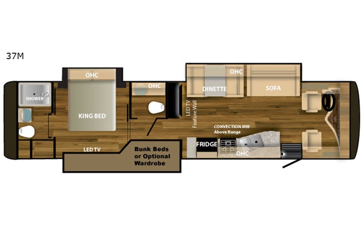 Representative floor plan provided by a trusted RVshare partner.