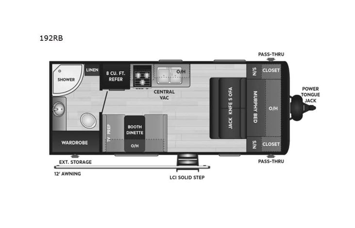 Representative floor plan provided by a trusted RVshare partner.