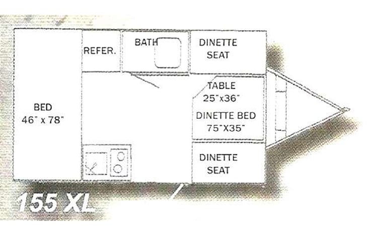 Representative floor plan provided by a trusted RVshare partner.