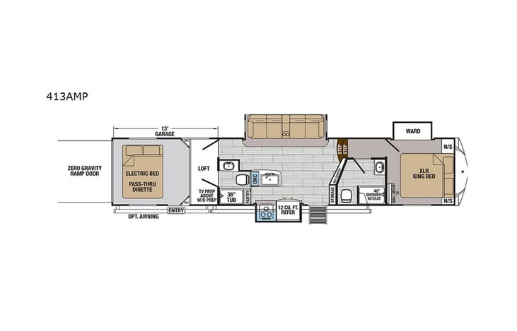 Representative floor plan provided by a trusted RVshare partner.