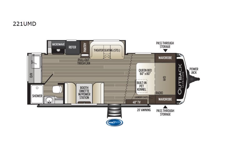 Representative floor plan provided by a trusted RVshare partner.