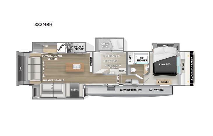 Representative floor plan provided by a trusted RVshare partner.