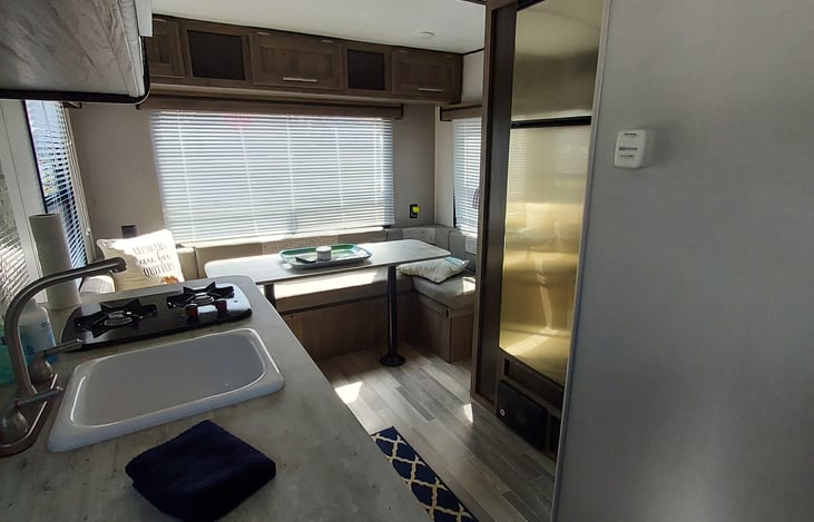 Notice the Full Sized refrigerator and freezer!!