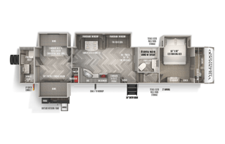 2 bedroom, 2 full baths, fifth wheel