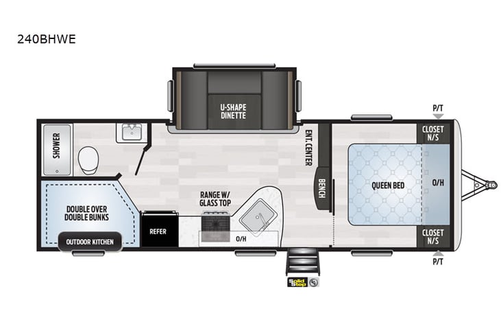 Representative floor plan provided by a trusted RVshare partner.