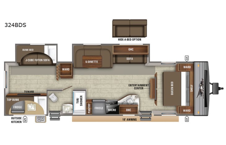 Representative floor plan provided by a trusted RVshare partner.
