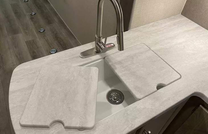 Removable counter space to a large country sink