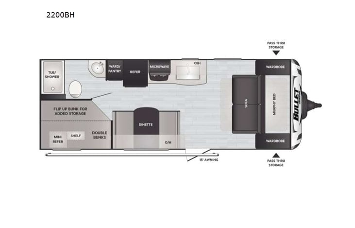 Representative floor plan provided by a trusted RVshare partner.