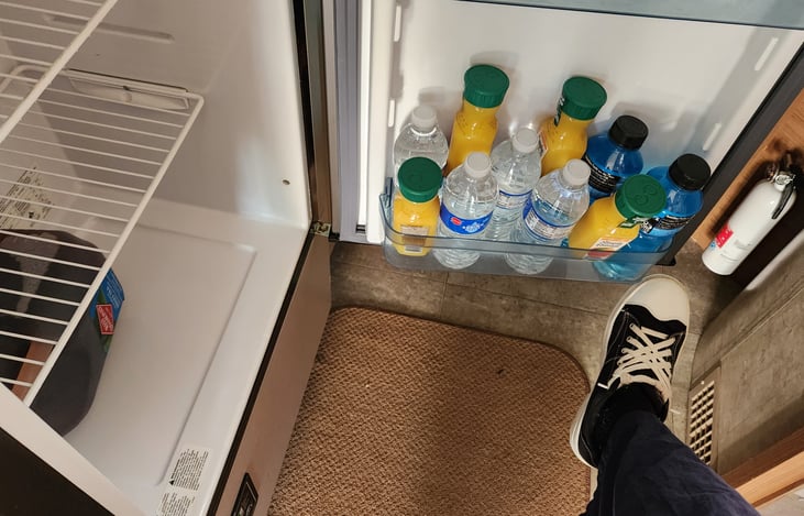 i always add a few drinks just in case. And yes, my mom always worries that you have everything you need while on vacation.