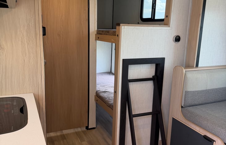 Easy ladder to assist the winner who get's, "Top Bunk!"