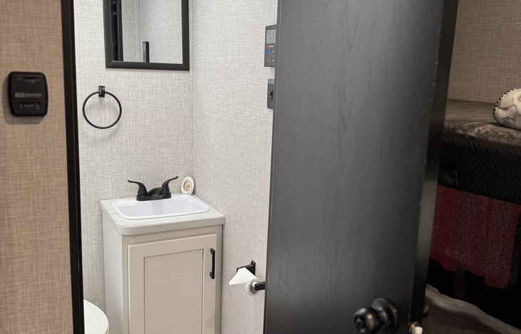 Bathroom with stand alone sink