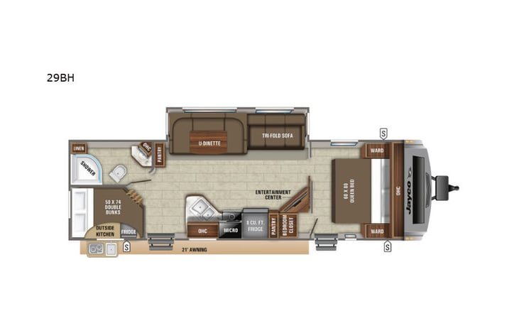 Representative floor plan provided by a trusted RVshare partner.