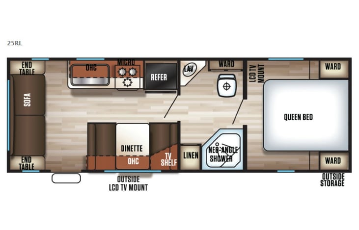 Representative floor plan provided by a trusted RVshare partner.