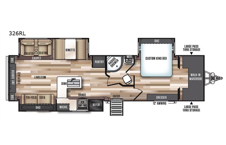 Representative floor plan provided by a trusted RVshare partner.