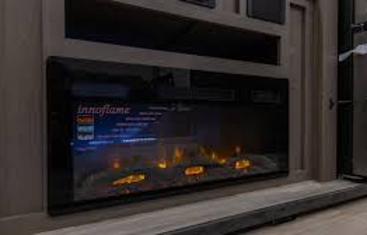 Fire place under the TV