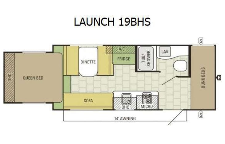 Representative floor plan provided by a trusted RVshare partner.