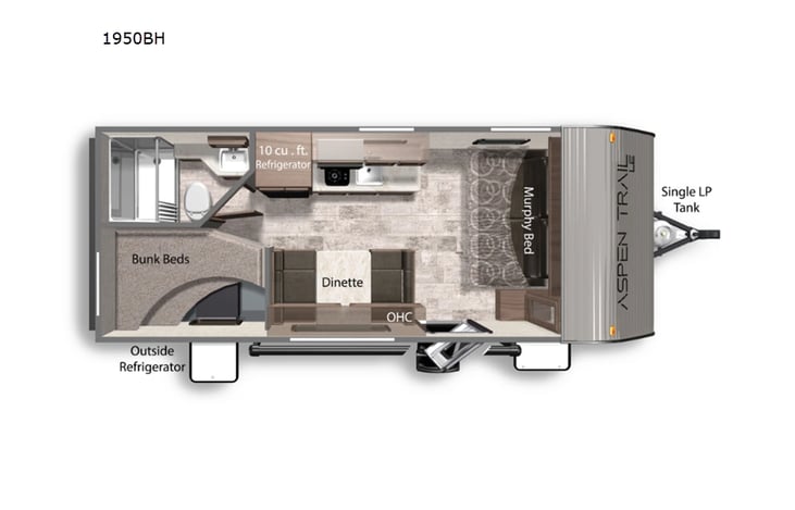 Representative floor plan provided by a trusted RVshare partner.