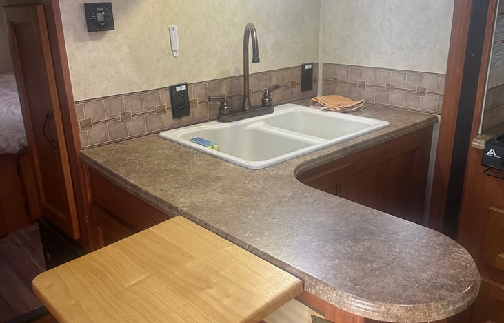 twice the counter space of most rvs.