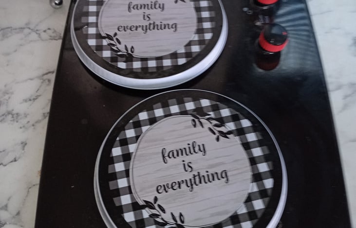 Two gas burners on stove