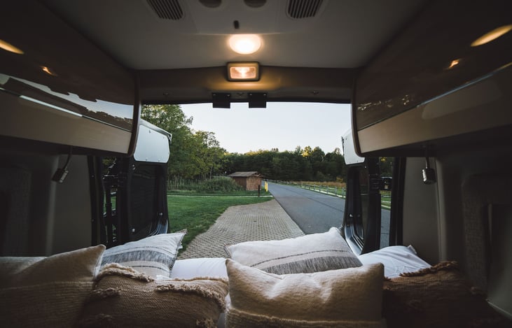 Leave the rear doors open and sleep under the stars with the (not pictured) rear screen up to prevent any pesky pest from joining you.