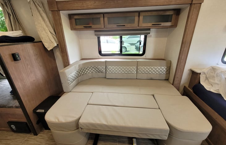 Dinette converted into bed