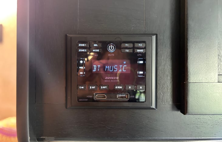 Bluetooth stereo with three zones, indoor and outside.