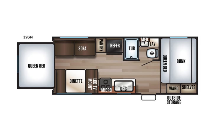 Representative floor plan provided by a trusted RVshare partner.
