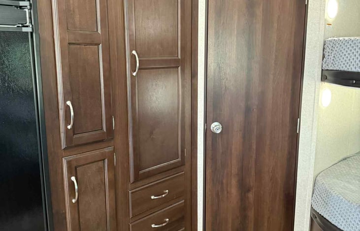 Kitchen cabinets and Bathroom door