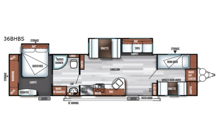Representative floor plan provided by a trusted RVshare partner.