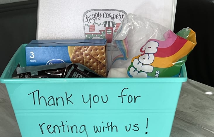 We love our renters! Complimentary s'mores kit.