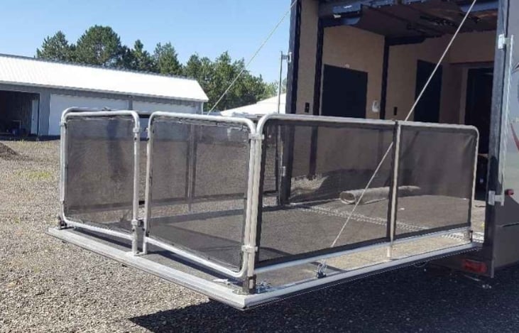 Ramp that forms a porch playpen