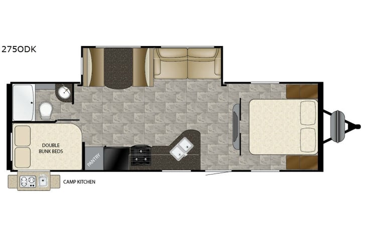 Representative floor plan provided by a trusted RVshare partner.