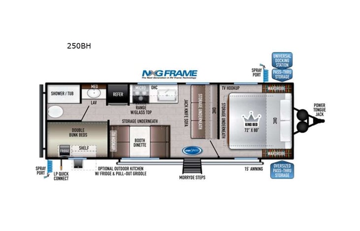 Representative floor plan provided by a trusted RVshare partner.