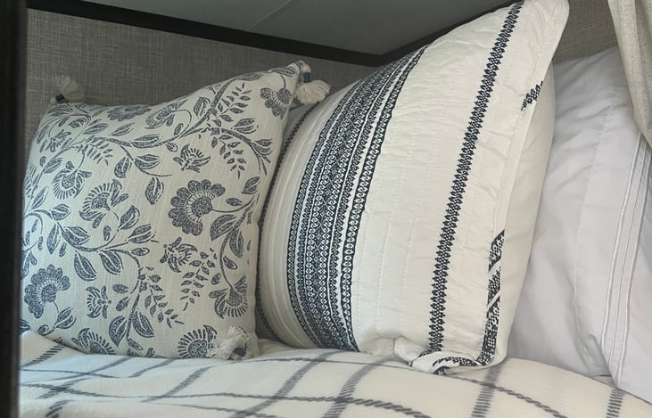 Comfortable bunks with luxury bedding for a good nights rest.